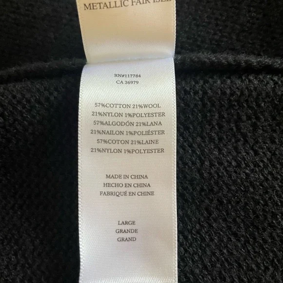 Rails Zoey Fair Isle Metallic Cotton & Wool Blend Sweater - Picture 3 of 7